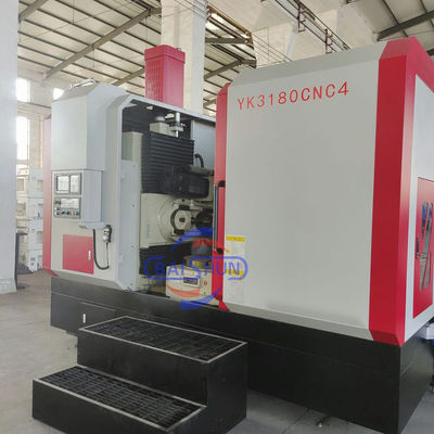 YK3180G 10 মডিউল সিএনসি উল্লম্ব গিয়ার হবিং মেশিন মেটাল গিয়ার কাটার জন্য
