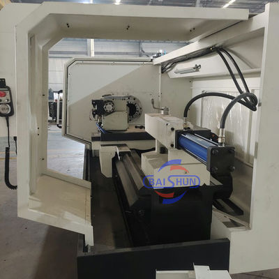 ডাবল চক অনুভূমিক Fanuc CNC পাইপ থ্রেডিং টার্ন মেশিন জন্য ধাতু